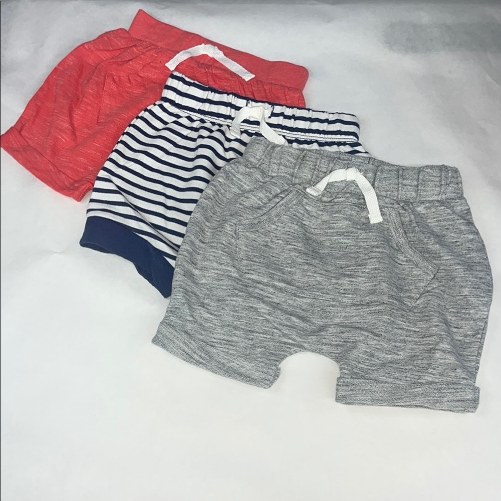 Cat & Jack Red, Navy, and Gray Kids Shorts Trio